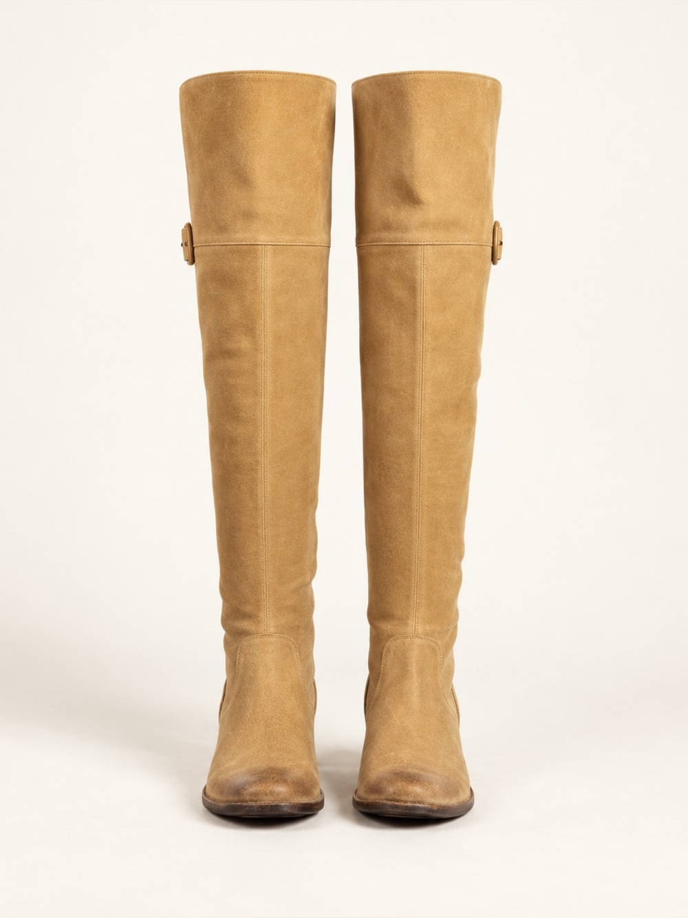 Rare Frye Tan Leather Over-the-Knee Boots Size 7; worn once  or twice